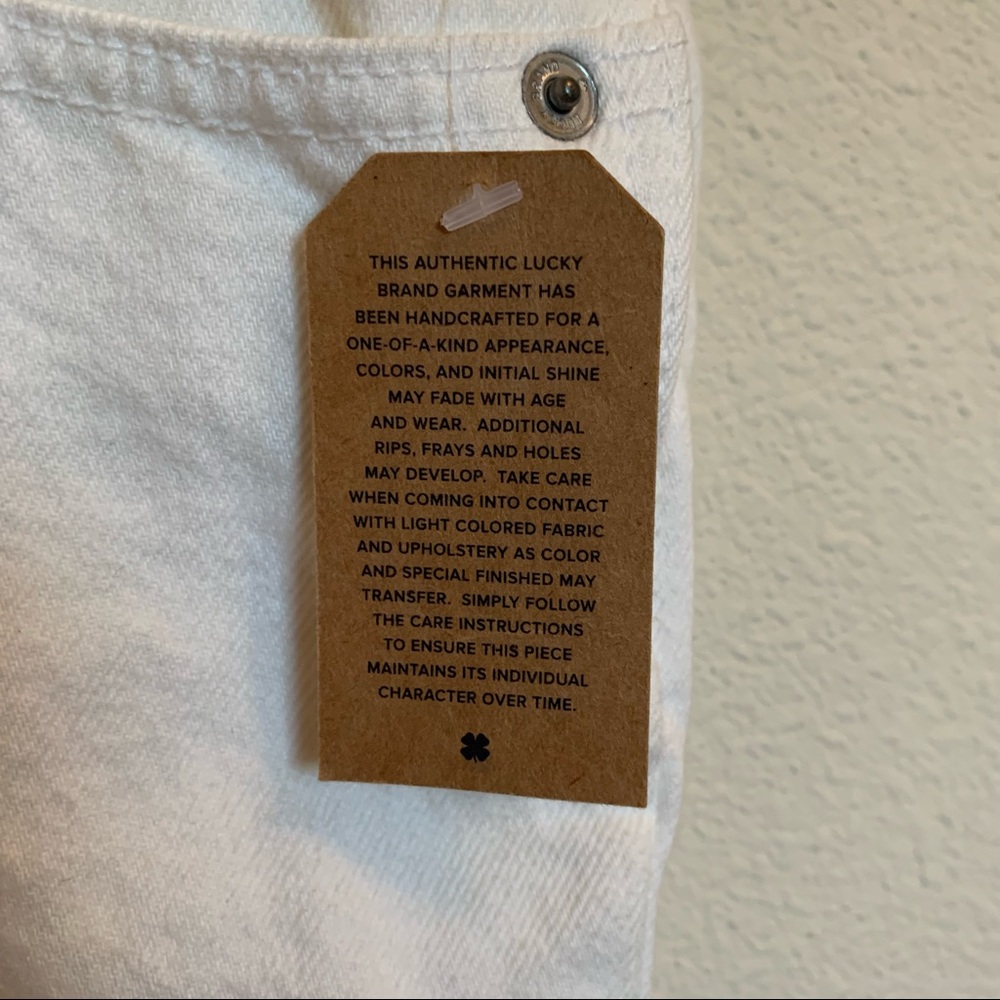 NWT Lucky Brand White Denim Shortalls (Short Overalls) - Size M - Picture 7 of 11